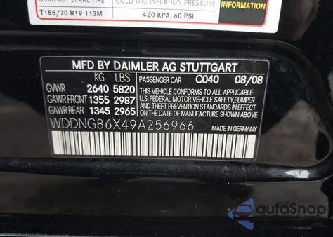 2009 Mercedes-Benz S 550 4Matic from USA, damaged, VIN WDDNG86X49A256966